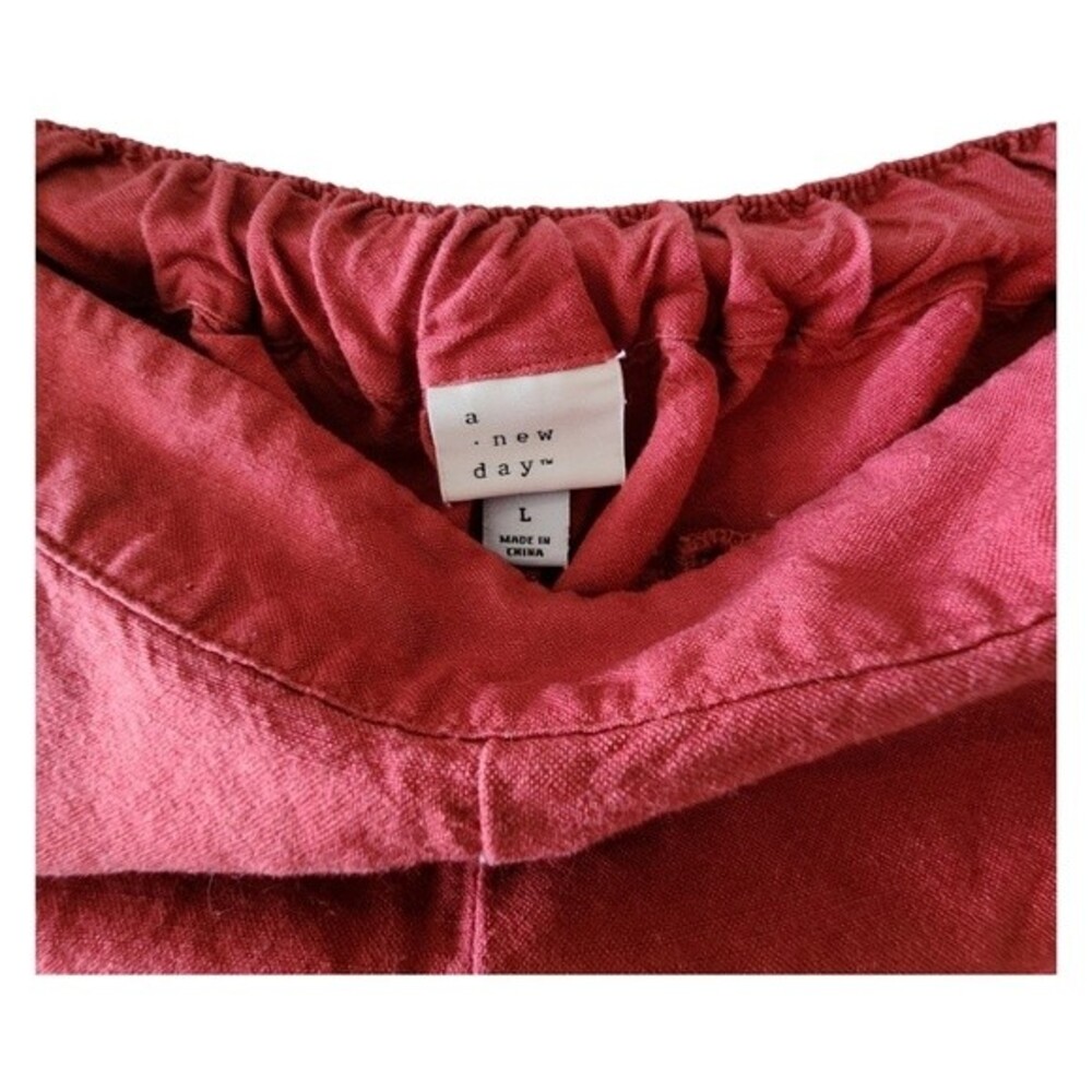 a new day High Waist Flat Front Pull-on Shorts Dark Orange Women Size L - Picture 4 of 6